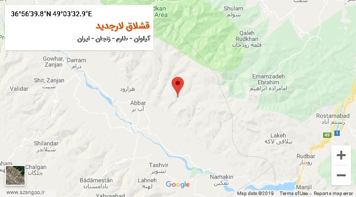 روستای قشلاق لارجدید بر روی نقشه