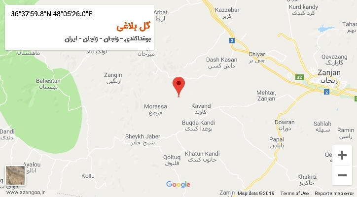 روستای گل بلاغی بر روی نقشه