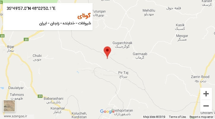 روستای گونای بر روی نقشه