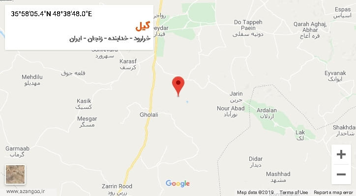 روستای گیل بر روی نقشه
