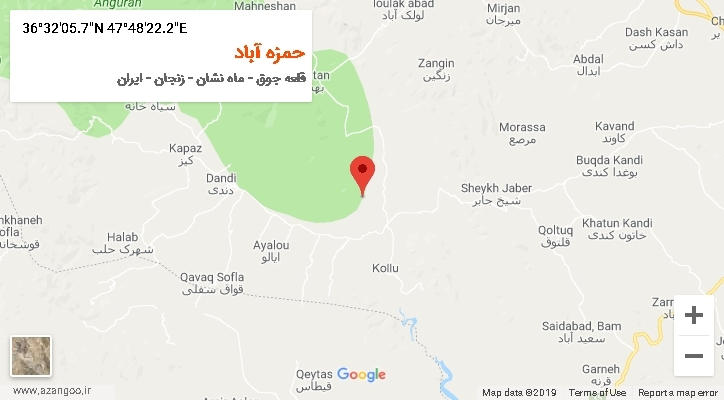 روستای حمزه آباد بر روی نقشه