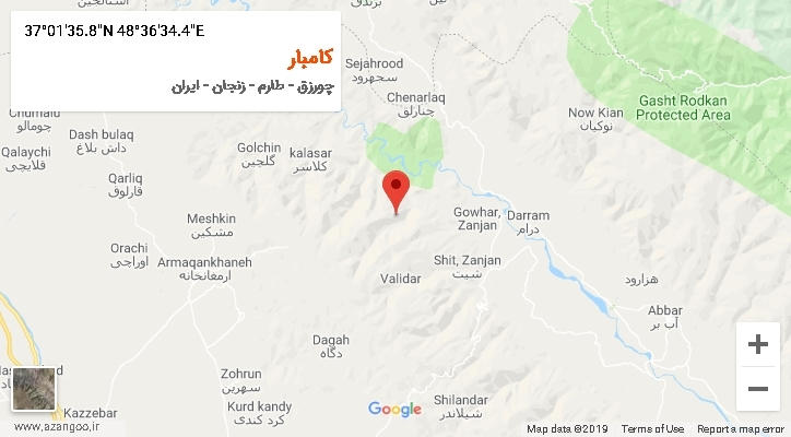 روستای کامبار بر روی نقشه