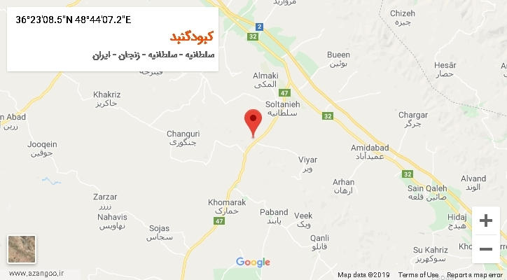 روستای کبودگنبد بر روی نقشه