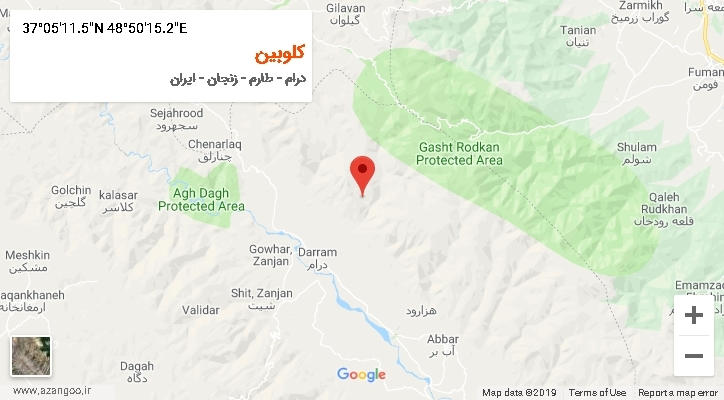 روستای کلوبین بر روی نقشه