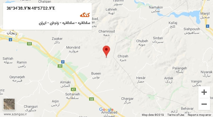 روستای کنگه بر روی نقشه