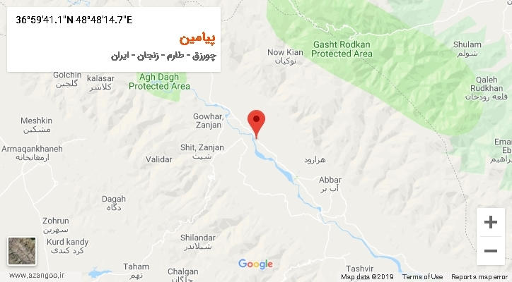 روستای پیامین بر روی نقشه