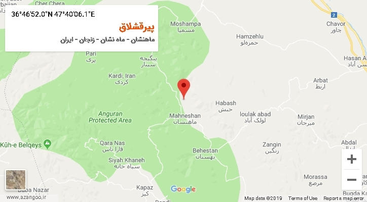 روستای پیرقشلاق بر روی نقشه