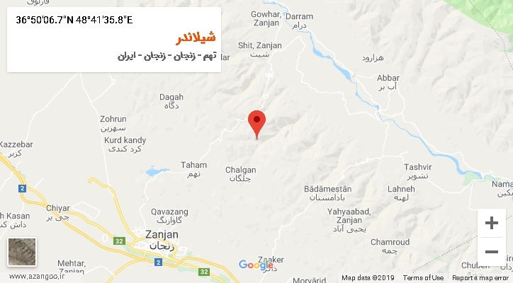 روستای شیلاندر بر روی نقشه