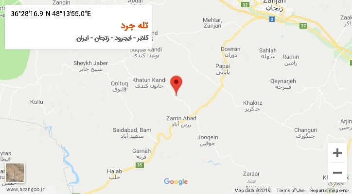 روستای تله جرد بر روی نقشه