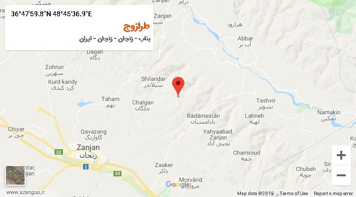 روستای طرازوج بر روی نقشه