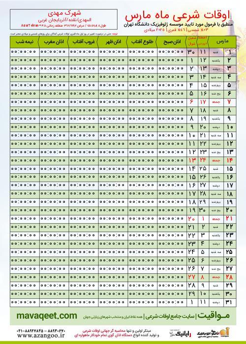 پیش نمایش فایل تصویری اوقات شرعی