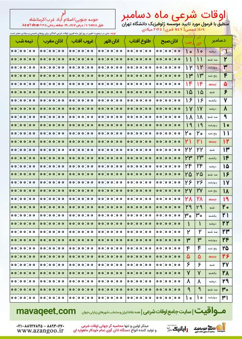 پیش نمایش فایل تصویری اوقات شرعی