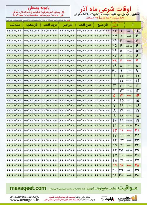پیش نمایش فایل تصویری اوقات شرعی
