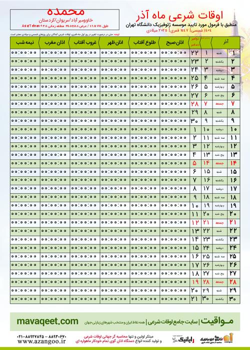 پیش نمایش فایل تصویری اوقات شرعی