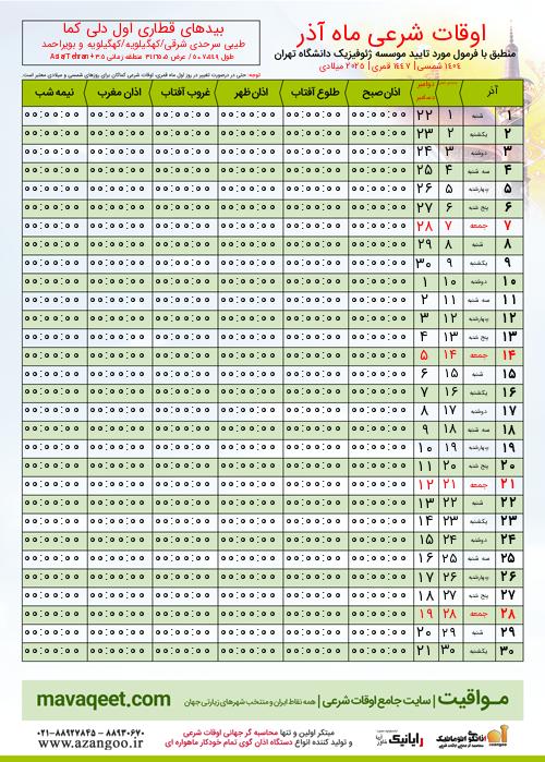 پیش نمایش فایل تصویری اوقات شرعی