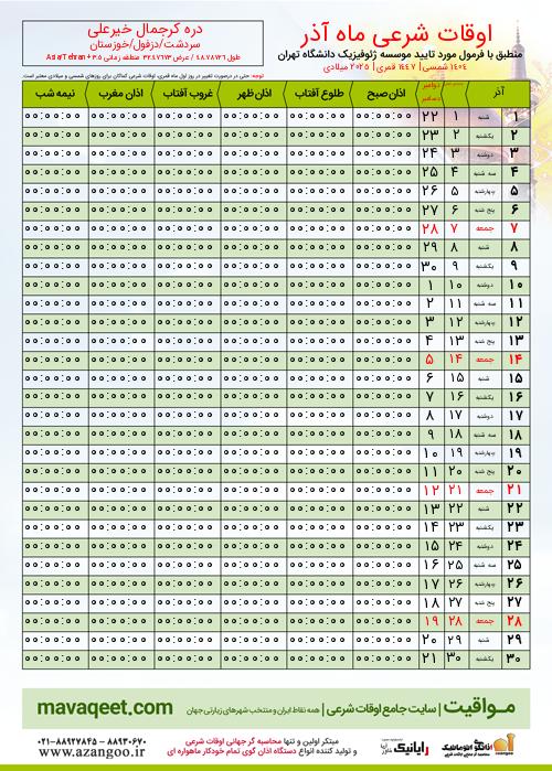 پیش نمایش فایل تصویری اوقات شرعی