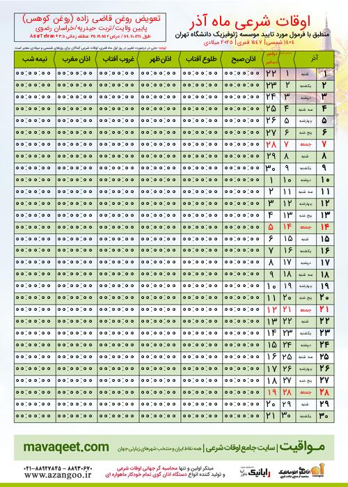 پیش نمایش فایل تصویری اوقات شرعی