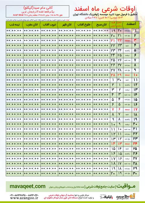 پیش نمایش فایل تصویری اوقات شرعی