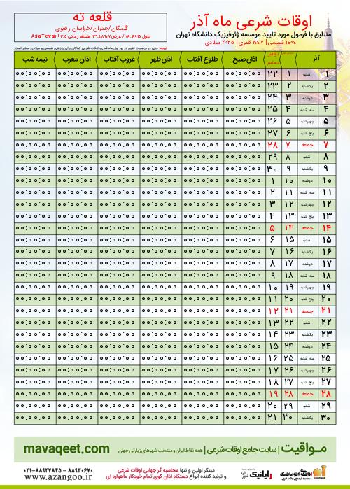 پیش نمایش فایل تصویری اوقات شرعی