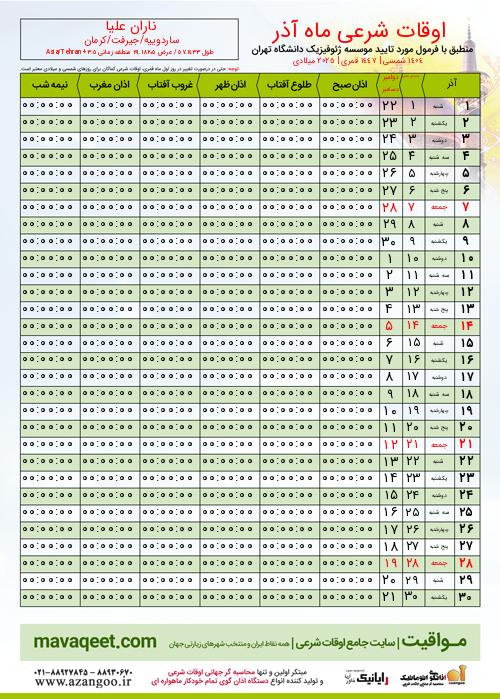 پیش نمایش فایل تصویری اوقات شرعی